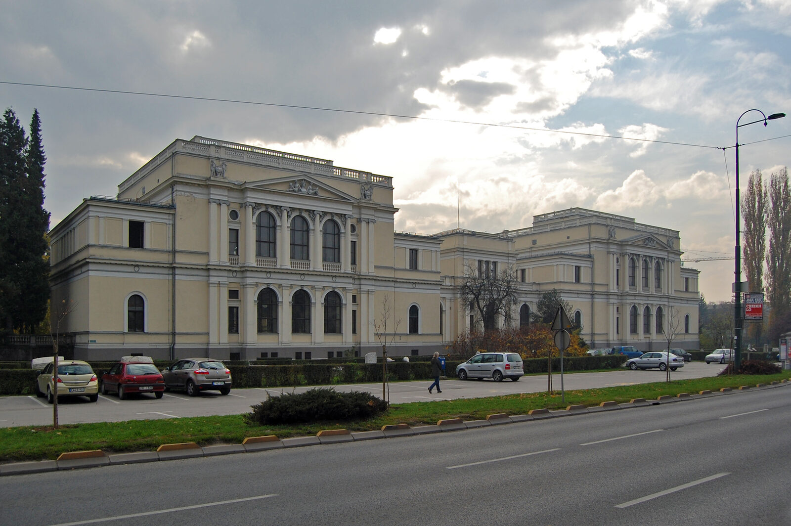 The neoclassical front pavilion of the National Museum of Bosnia and Herzegovina, the oldest and most important museum in the city.