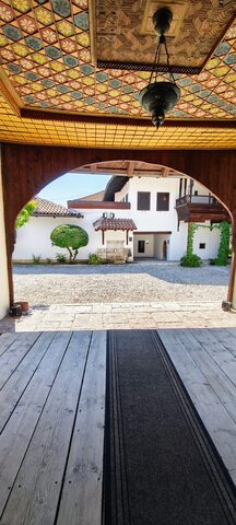 Svrzo's House in Sarajevo — the preserved Ottoman-era residence at Glođina 8, photographed in July 2026.